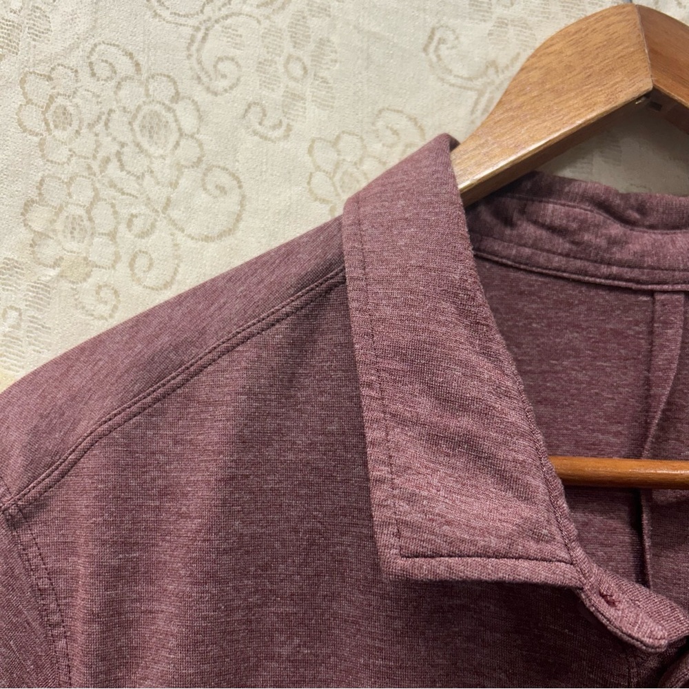 Lululemon short sleeve evolution polo in heather arctic plum size medium - Picture 3 of 10